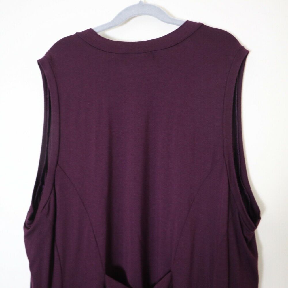 Comfy USA Size L Austin Vest Draped Front Pockets Sleeveless Purple Jersey - Picture 11 of 12